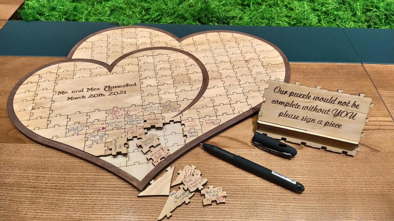 Wood Rustic Wedding Guest Book Alternative With Hearts For Reception Iglamdigital Com Ar