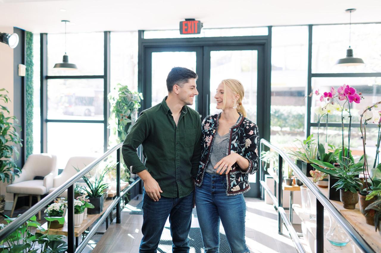 couple flower shopping
