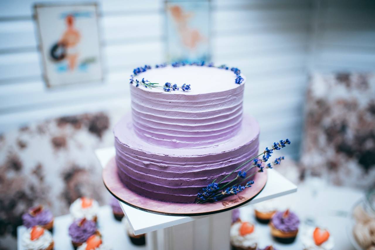 Baby Blue And Purple Wedding Cakes