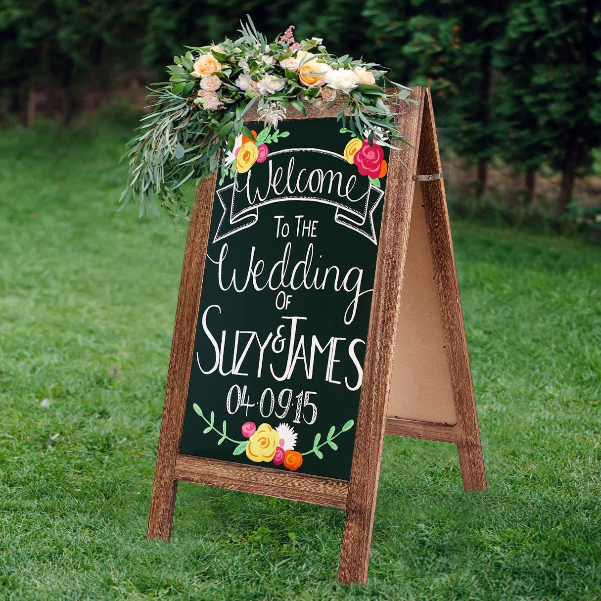 Wedding Welcome Sign Chalkboard Easel for Wedding Bride and Groom Name Sign  A-frame Wedding Sign wedding Sandwich Board Easel 