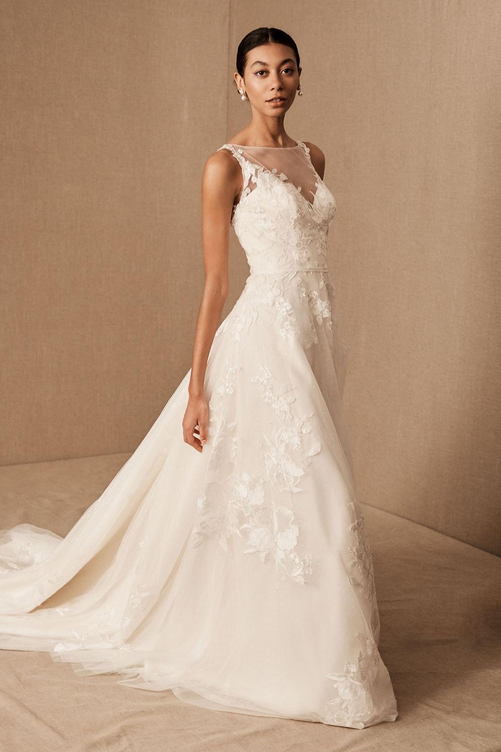 Illusion Neck Wedding Dresses - WED2B