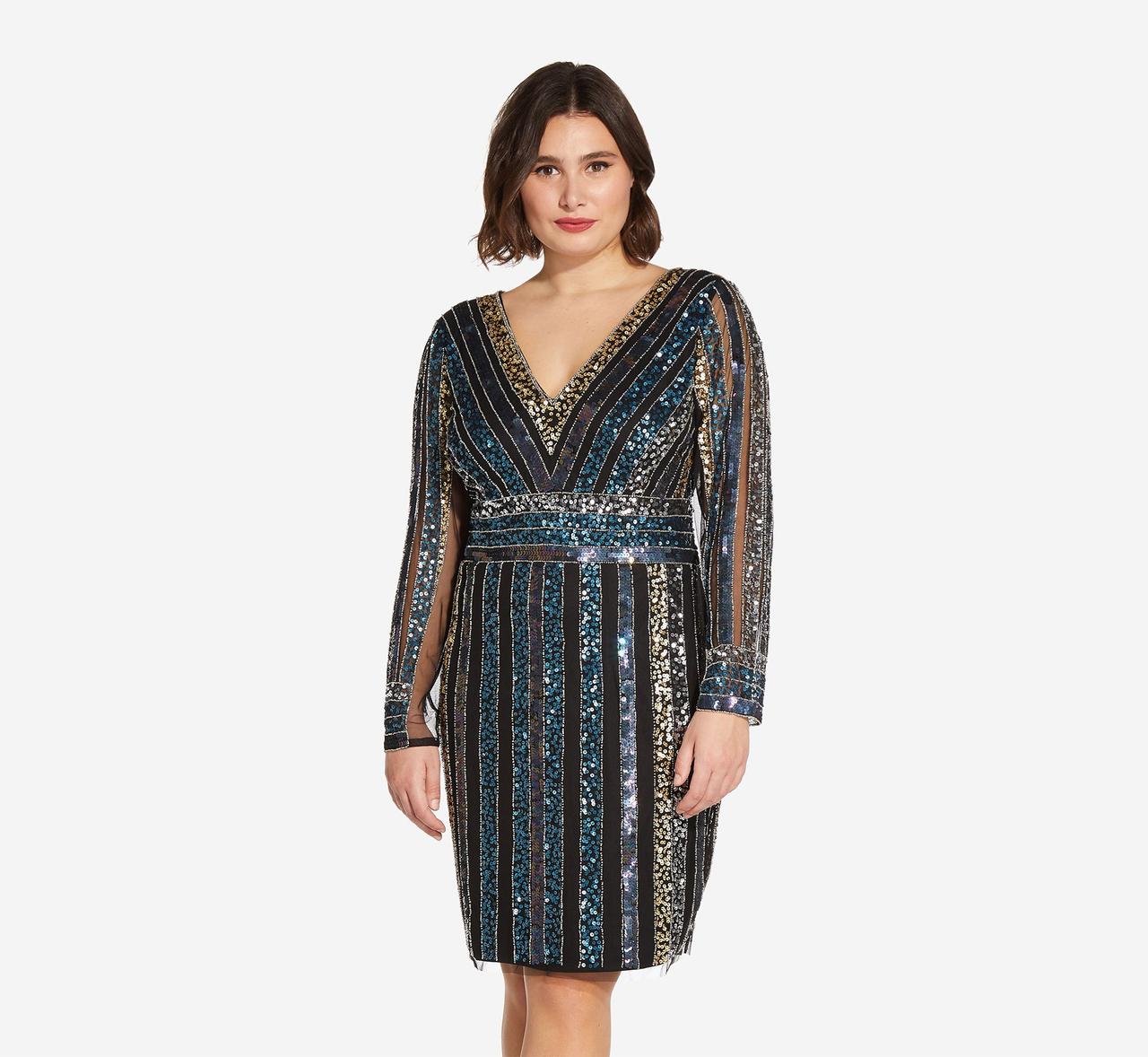 Sequin plus size cocktail dress