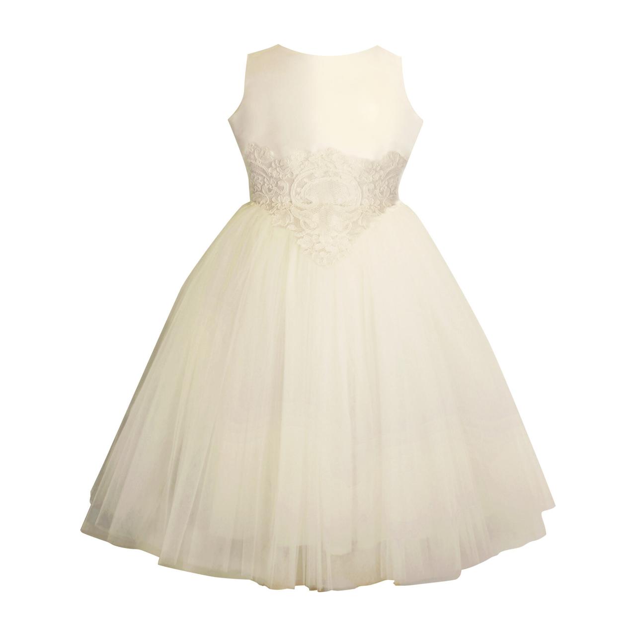 Satin Tulle Flower Girl Dress with Colored Petals