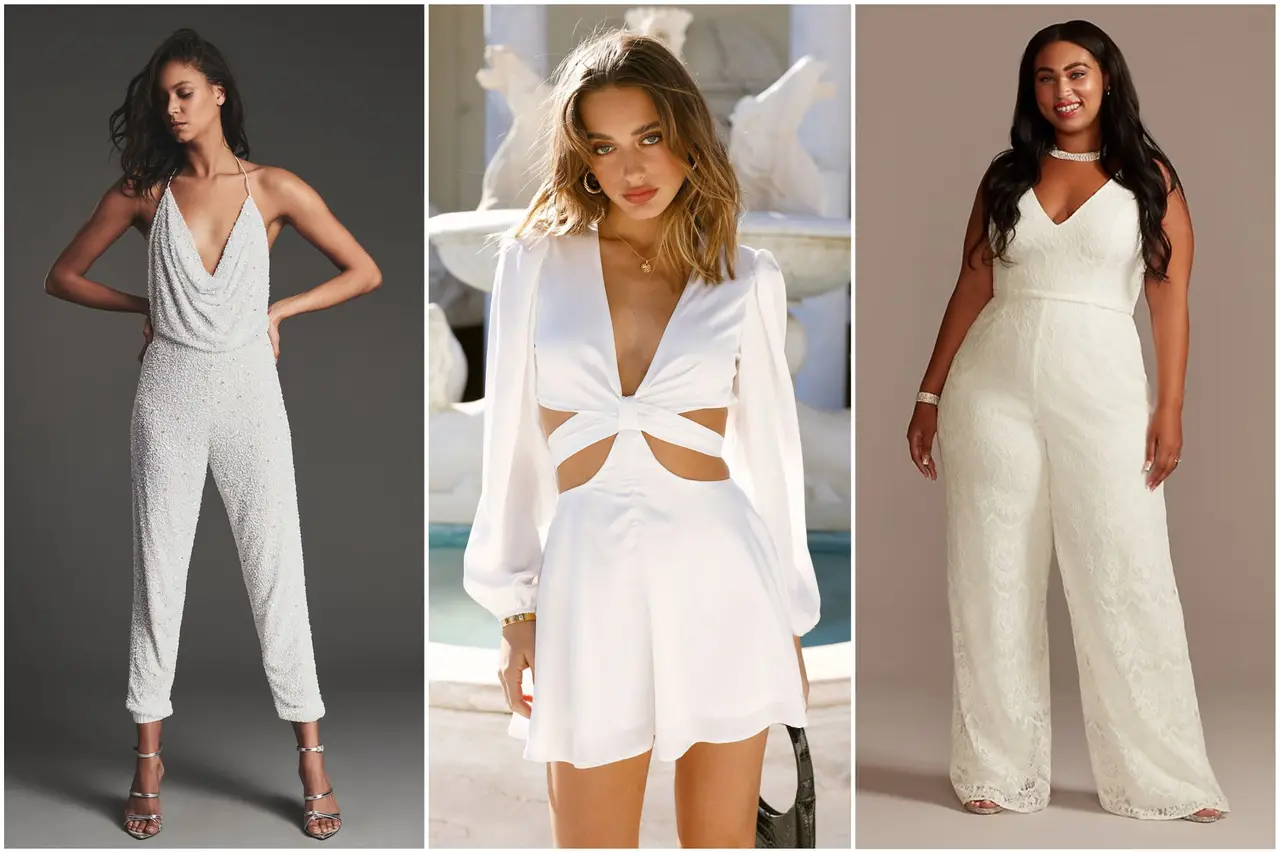 33 White Bridal Jumpsuits for Weddings, Elopements & Minimonies