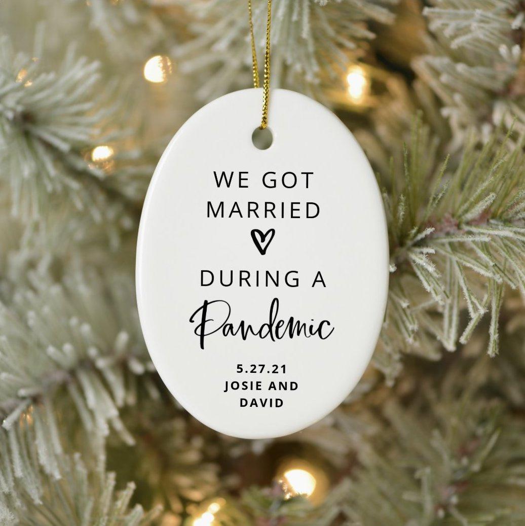 Our First Christmas Married Wedding Ring Acrylic Ornament