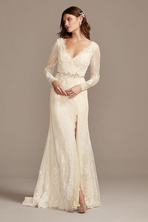 long sleeve courthouse wedding dress