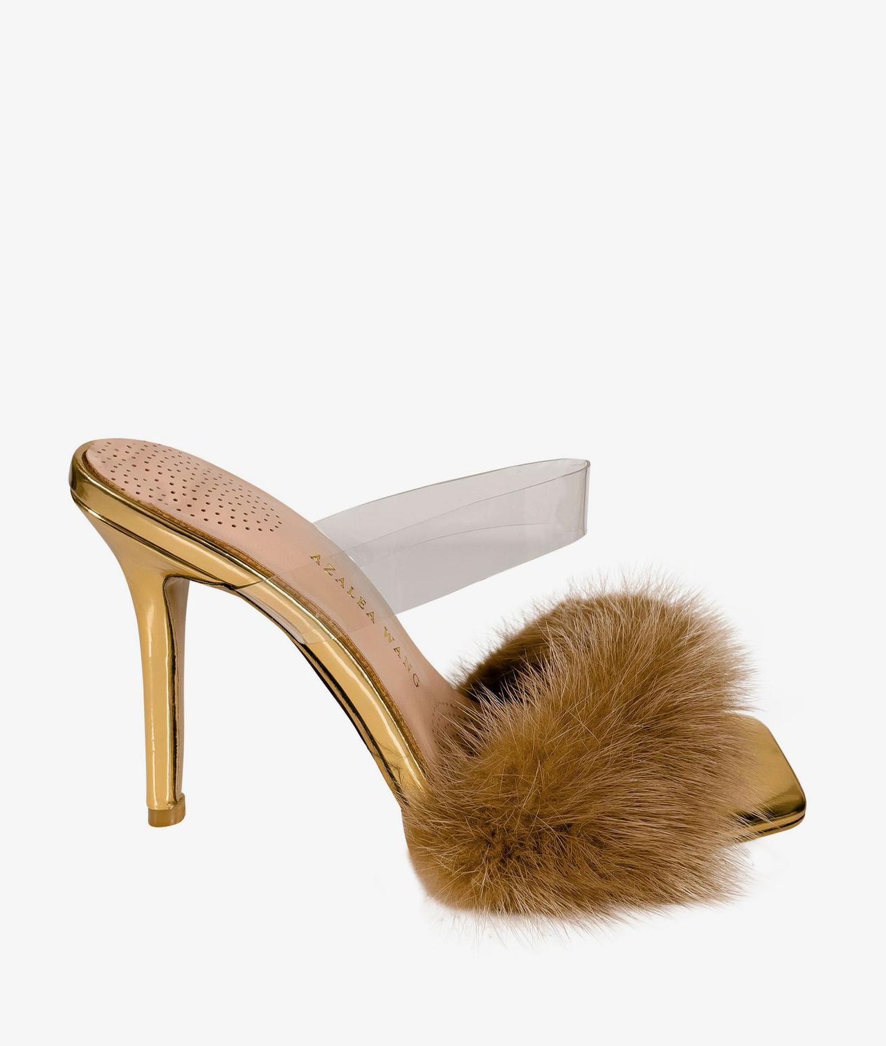 Gold on sale fur heels