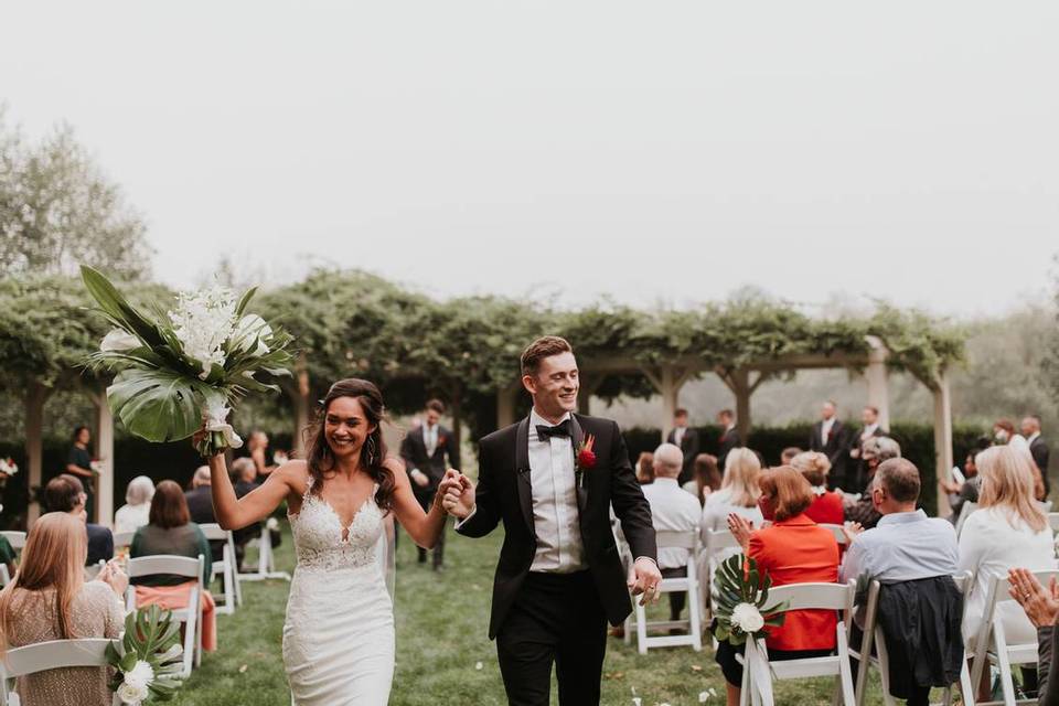 couple wedding recessional