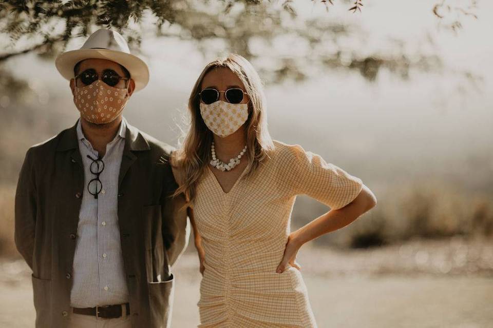guests wearing face masks