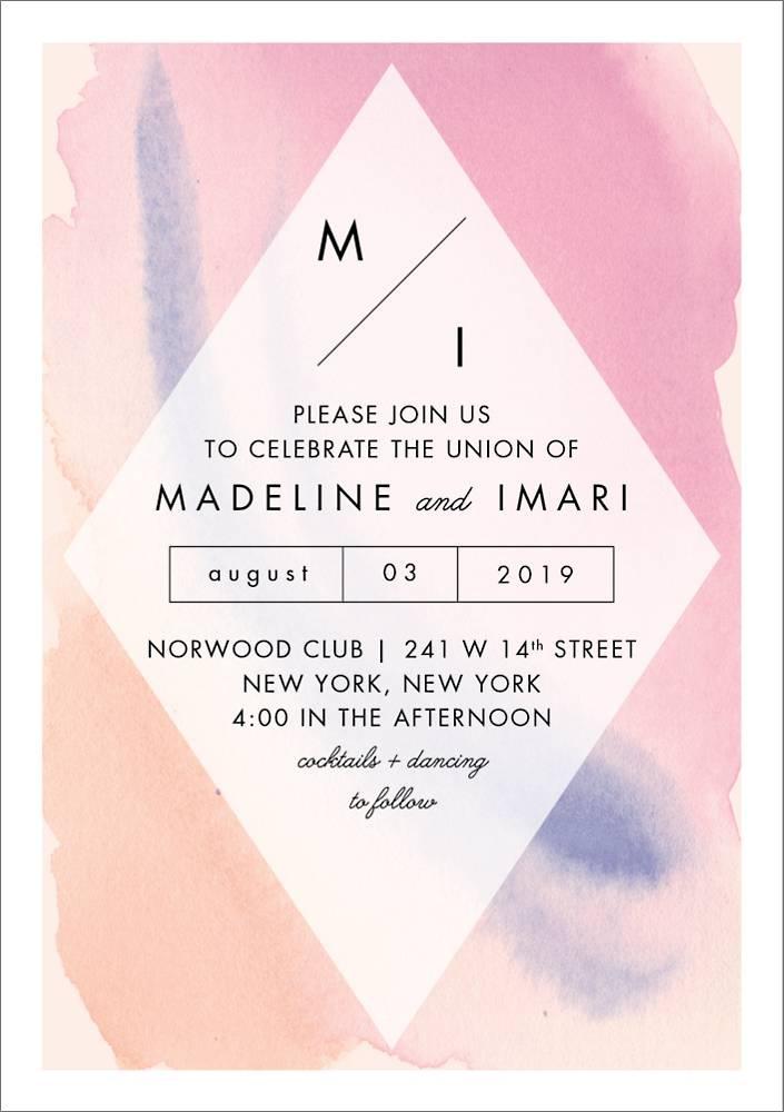 Madeline Classic Border Monogram Wedding Invitation