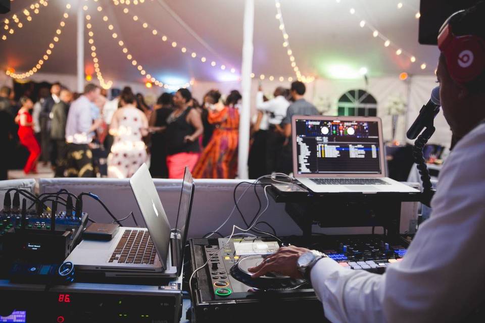 wedding dj performing at event