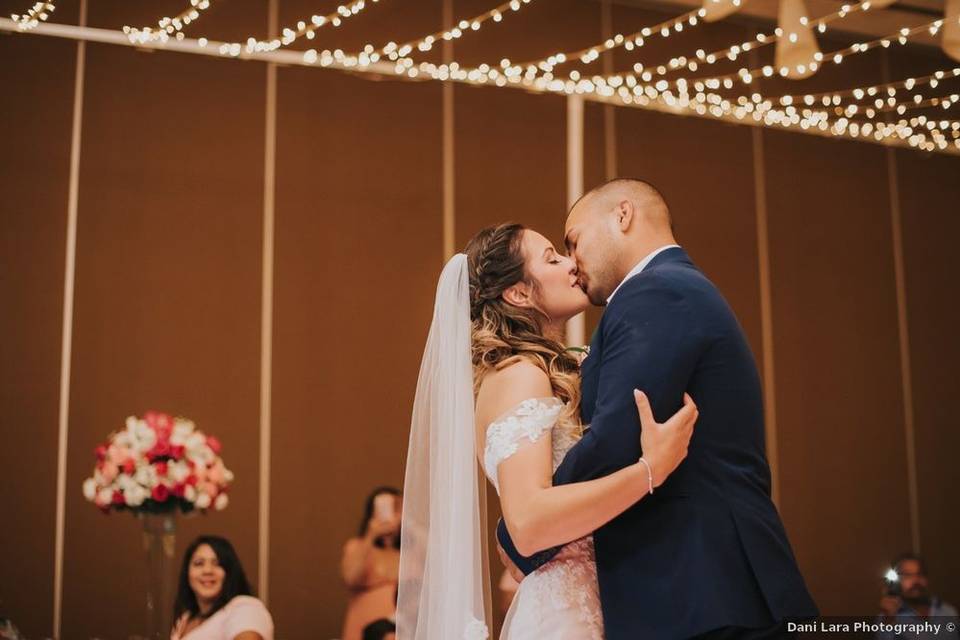 A couple's romantic slow dance into marriage