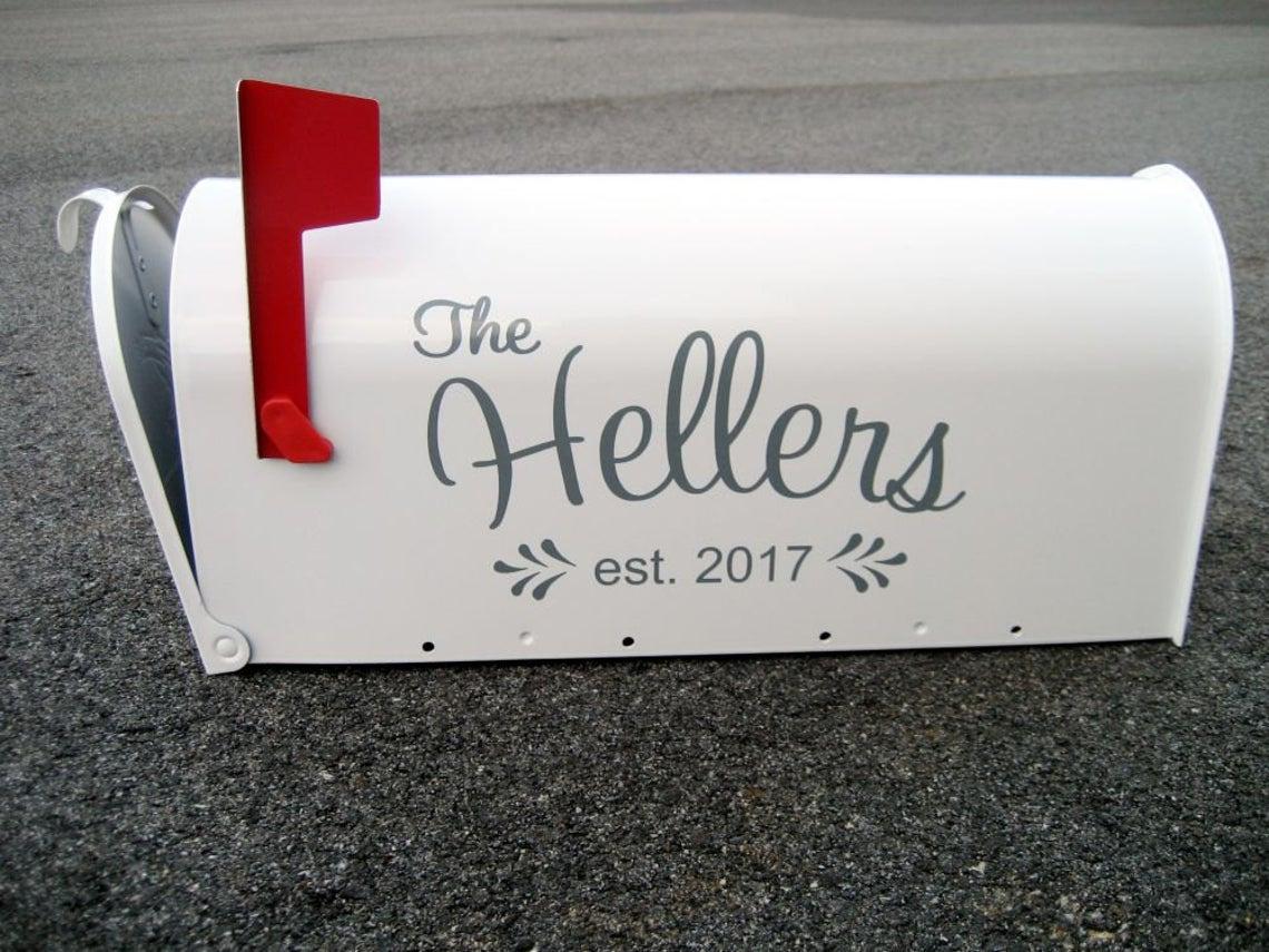 Personalized Mailbox Decals for DIY Wedding Card Box, Set of 2