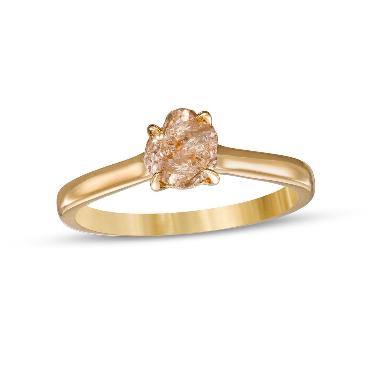 Rough Diamond Engagement Ring