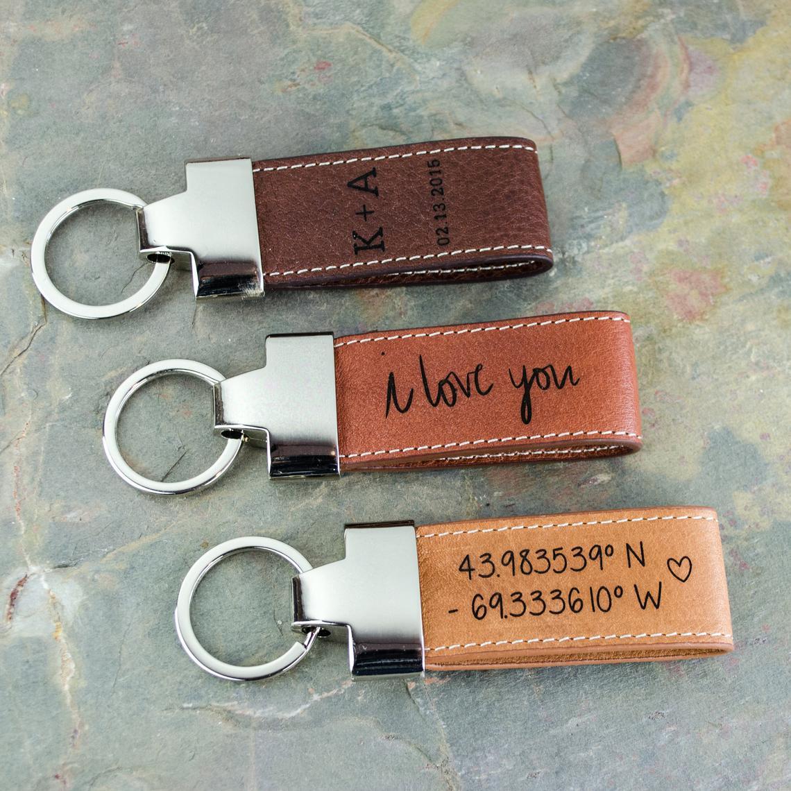 Valentine's Day Gift, Simple Initials Keychain, Gift for Him, Gift for