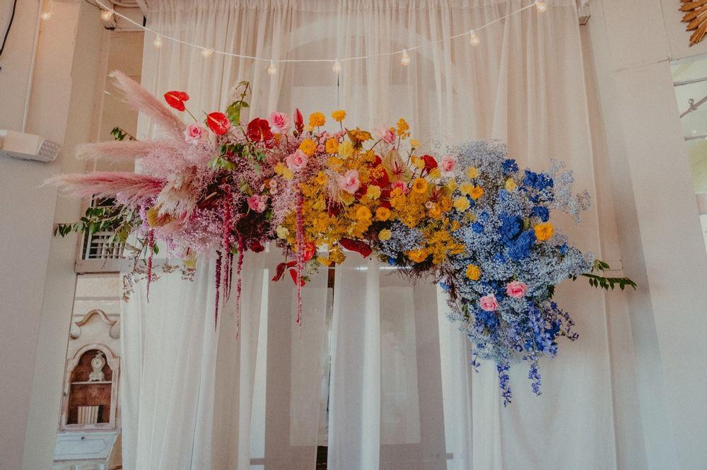 rainbow themed wedding decorations