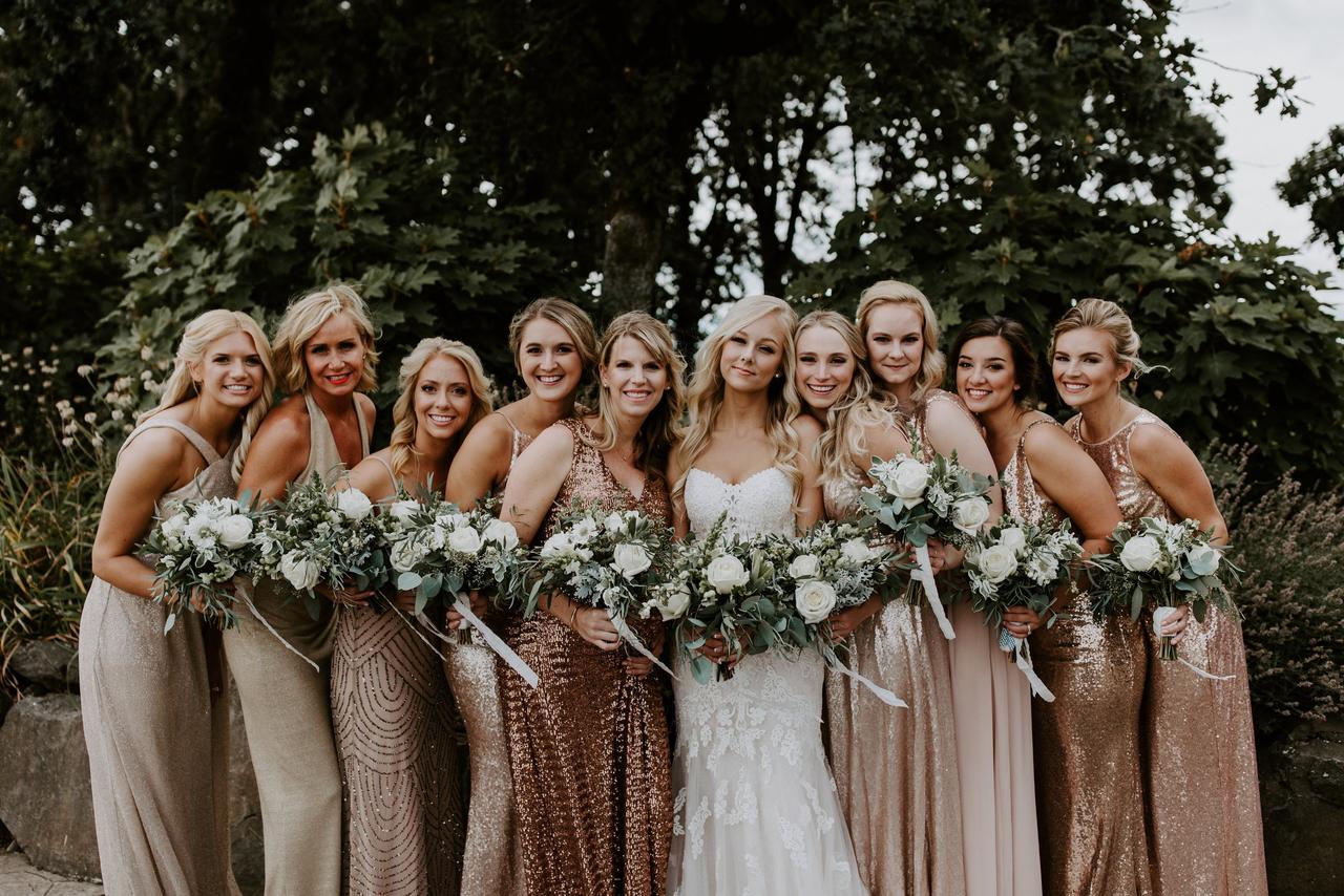 Rose gold wedding theme bridesmaid outlet dresses