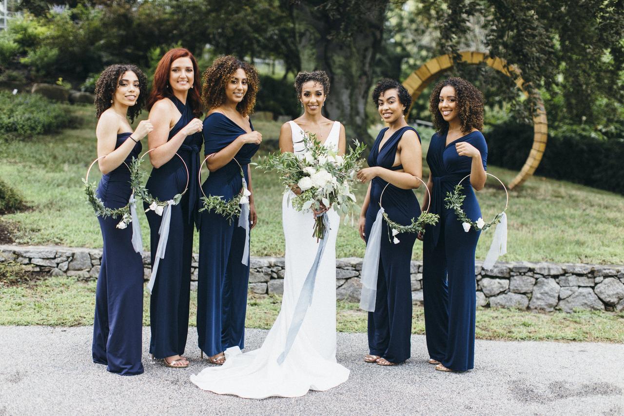 bride with bridesmaids