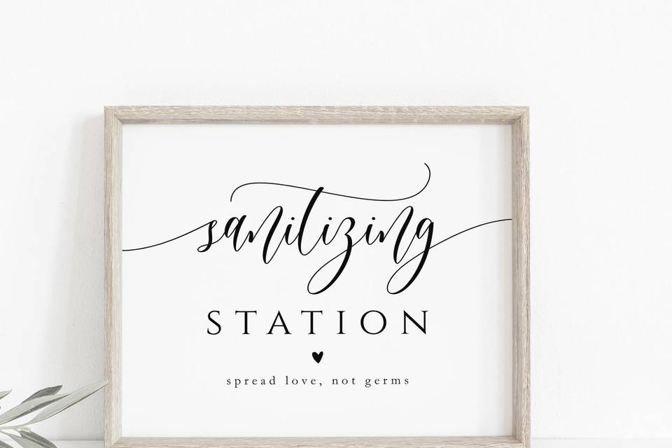 Sanitizing Station Sign Printable Social Distancing Printable Wedding Signs Instant DIY Modern Minimalist Wedding Sanitizer Sign