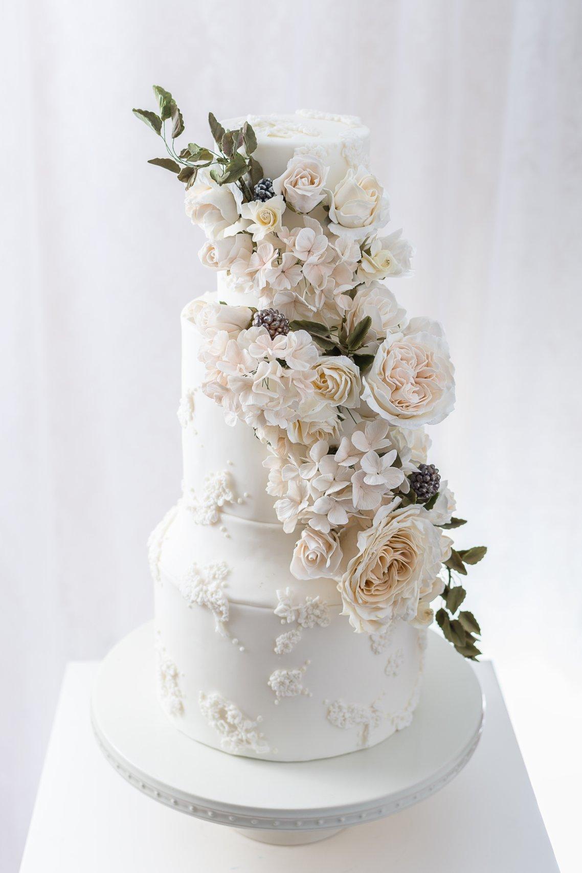 36 All-White Wedding Cakes for Any Style