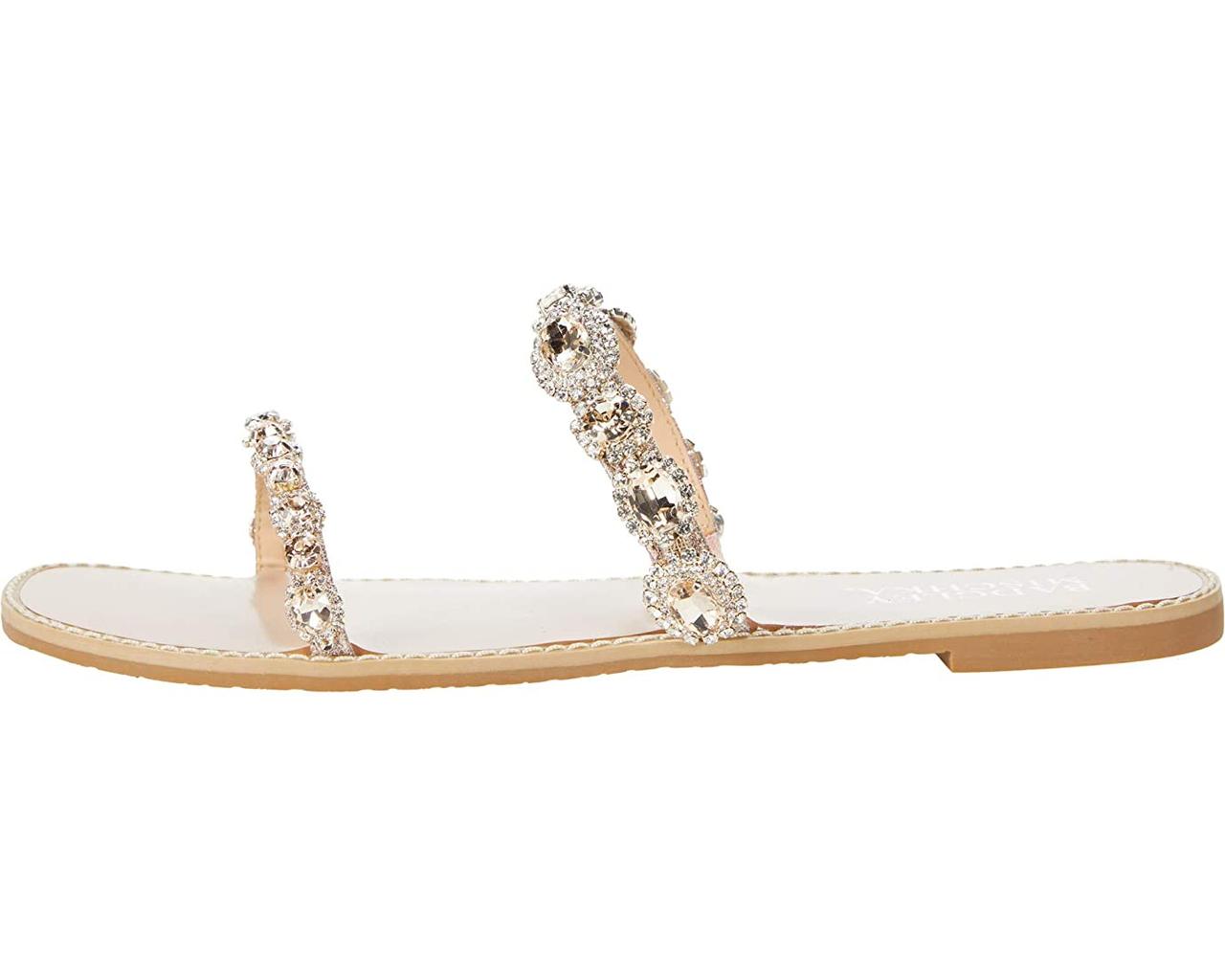 Gold sandals flat store for wedding