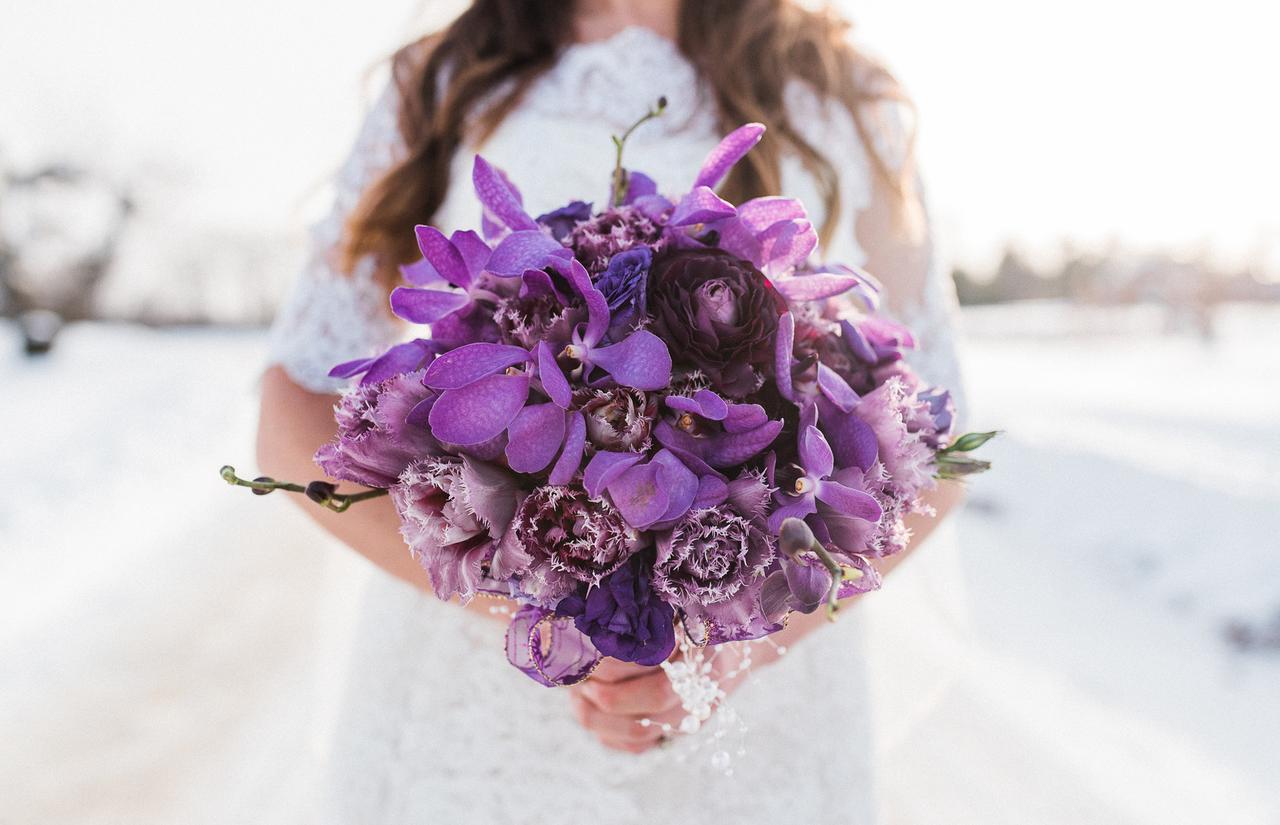 dark purple wedding reception