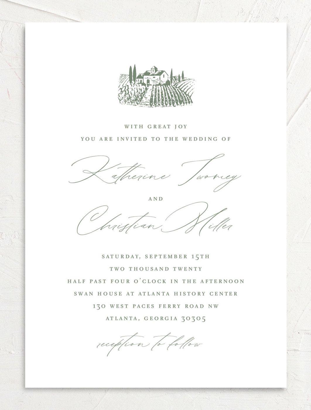 Black and White Invite for Wedding + Envelopes - Aesthetic