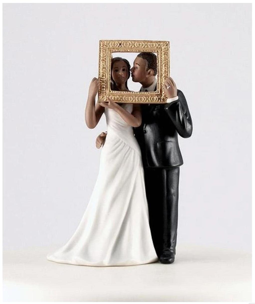 black wedding cake toppers