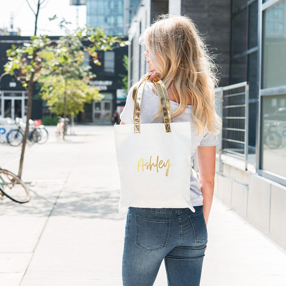 Custom Bridesmaid Tote Bags with Name & Wedding Role