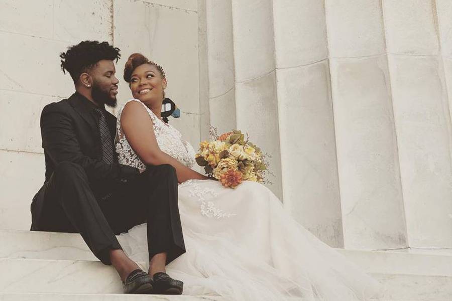 married couple on capitol steps