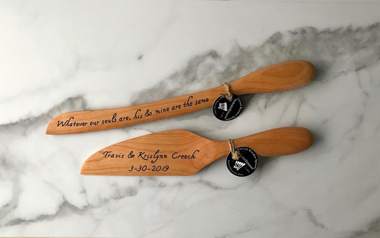 Wedding & Celebrations :: Wedding Accessories & Jewelry :: Laser Engraved  Cake Set,Wedding Gift,Anniversary Gift,Wooden Knife And Server,Rustic Cake  Set,Wedding Cake Cutting Set, Farmhouse Wedding