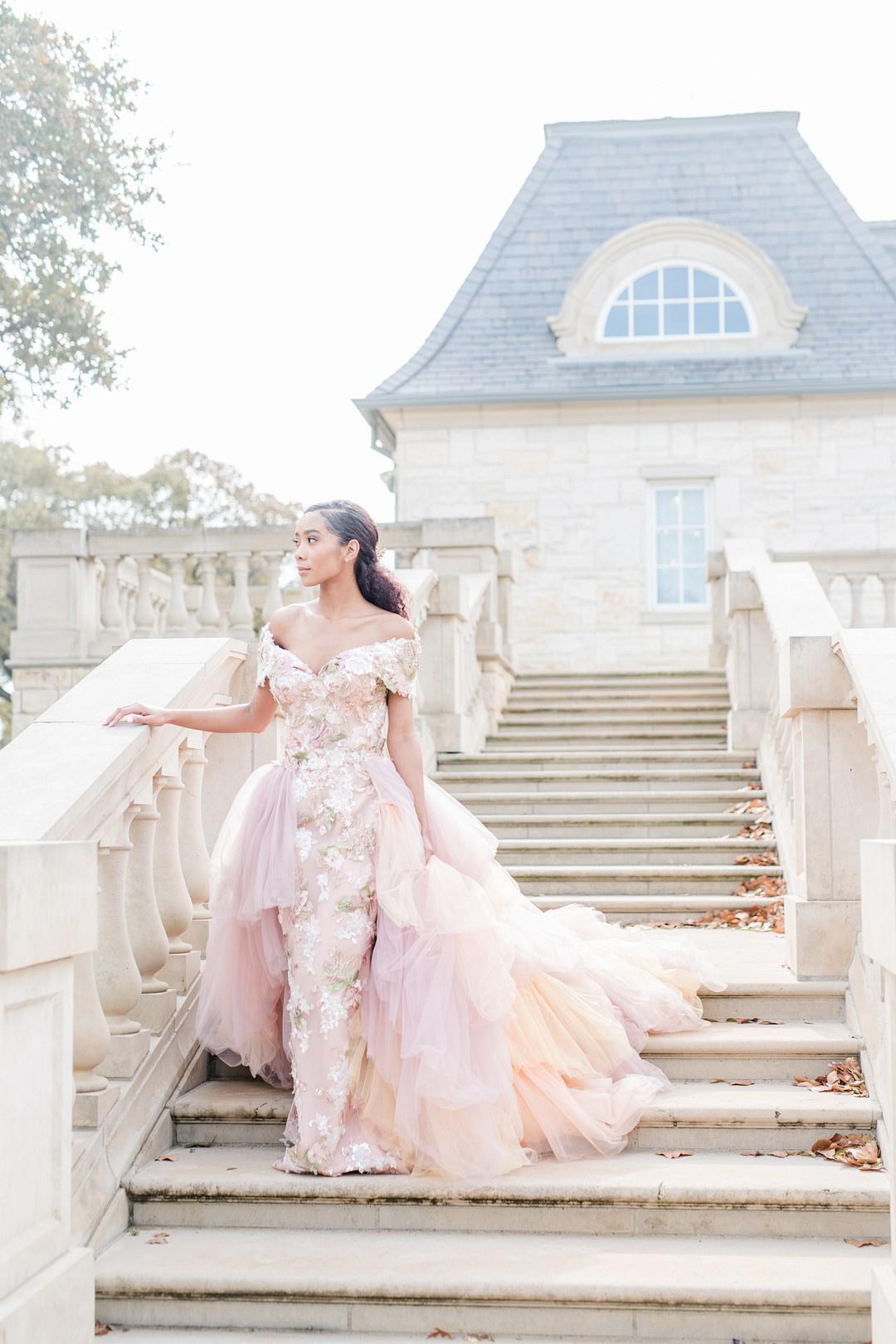 Princess Ball Gown Off-Shoulder Pink Wedding Dress Handmade Flowers Bridal  Gowns | eBay