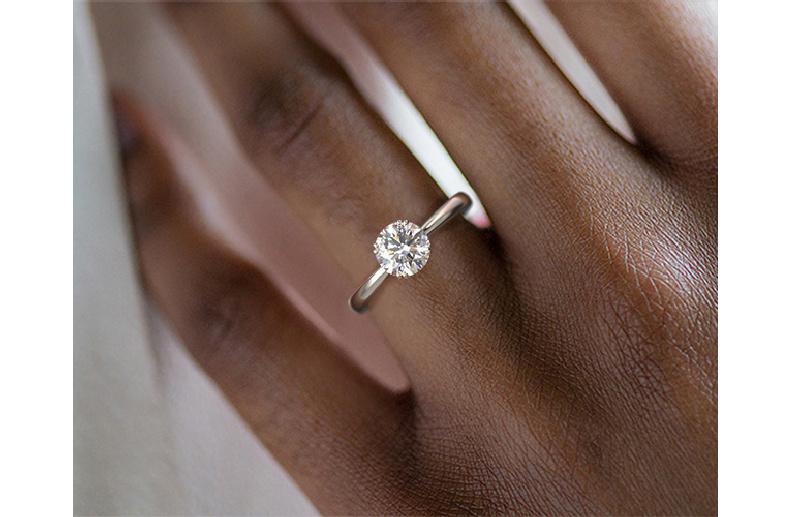 Simple minimalist engagement on sale rings