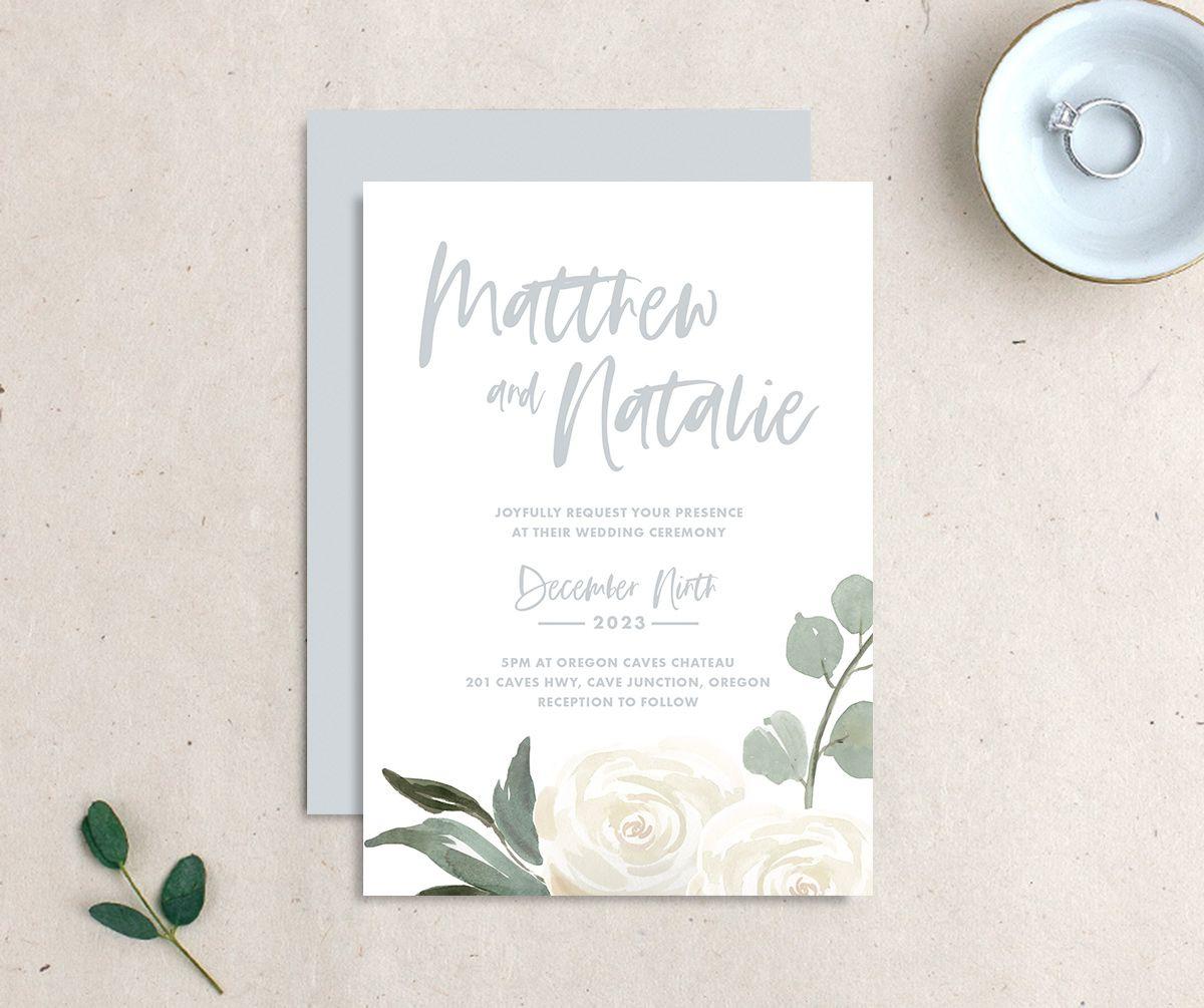 Modern Simple Handwritten Script and Leaf Branch Illustration Editable Bridal Shower Printable Invitation for Classic Themed Weddings