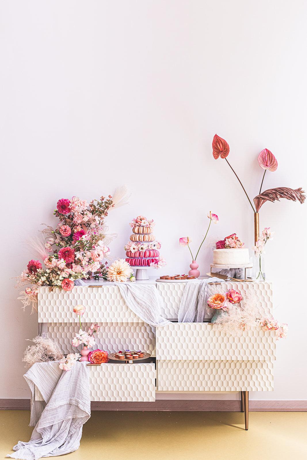2021 wedding cake trend elaborate dessert table