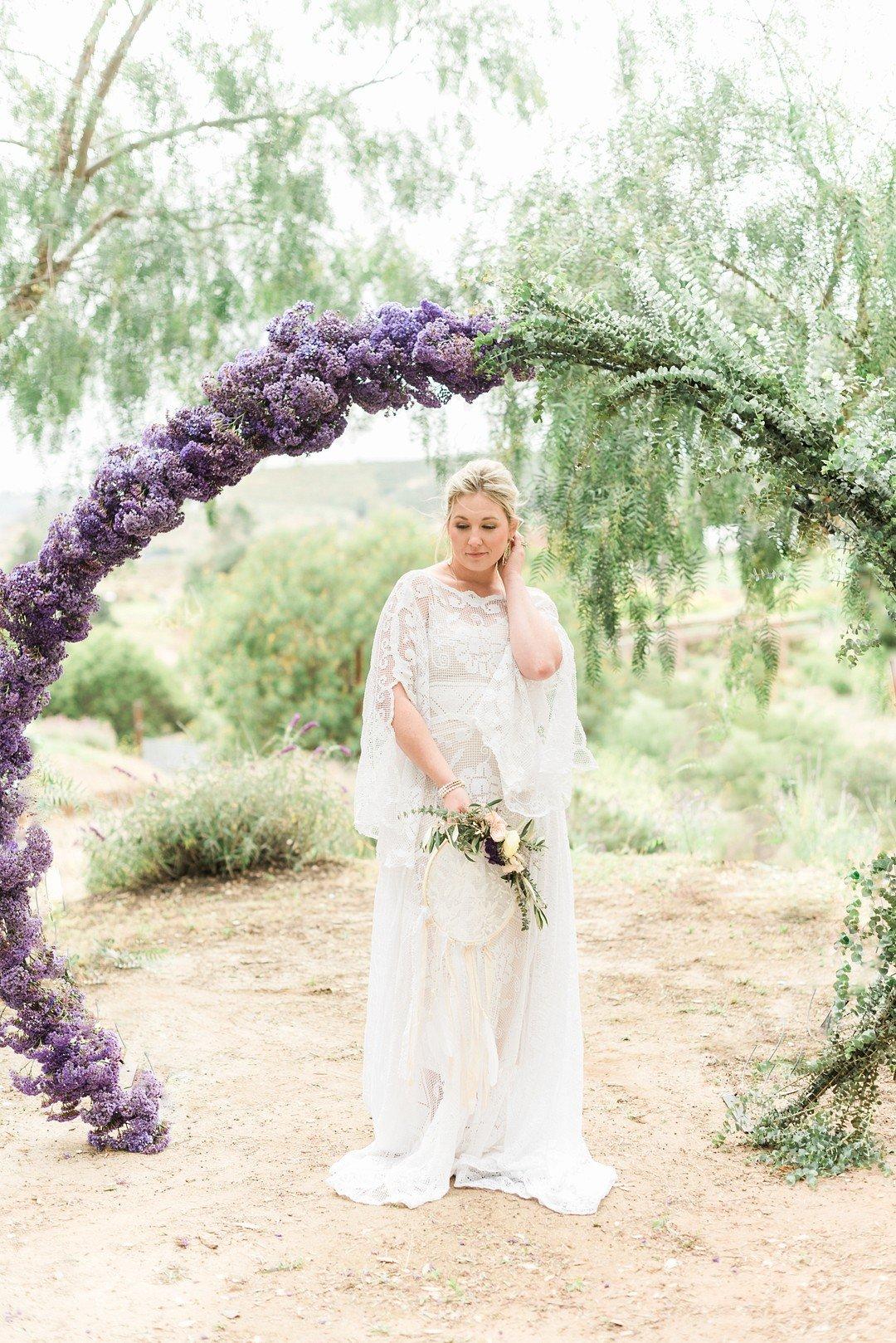 green and purple wedding decorations