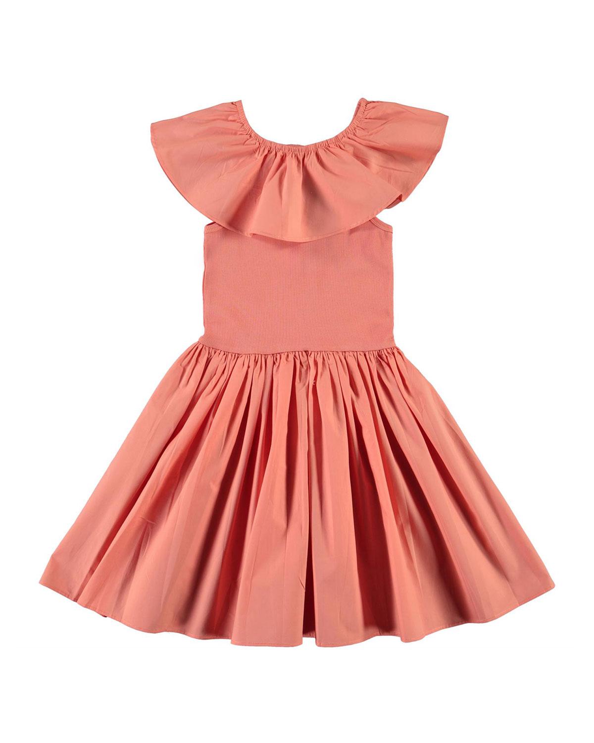  Coral and Girls Dress Spring Kids Dress Long Sleeve