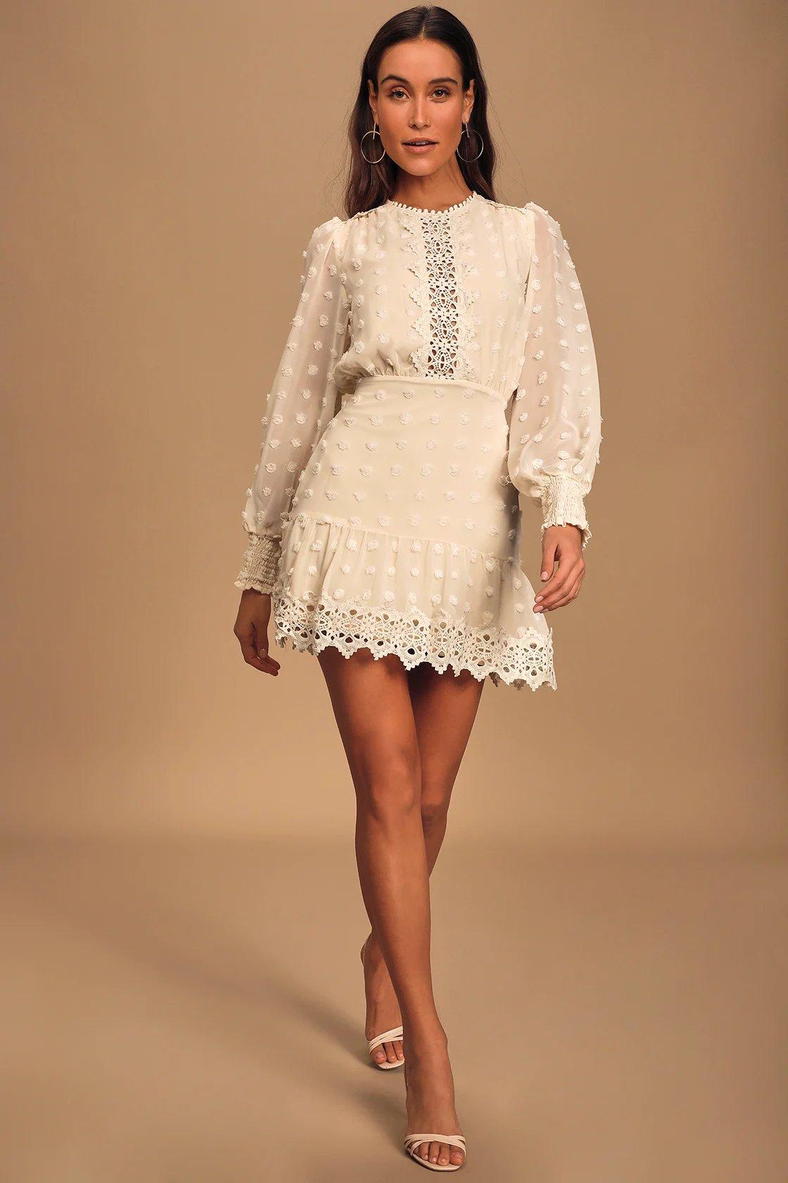 Long sleeve Swiss dot dress