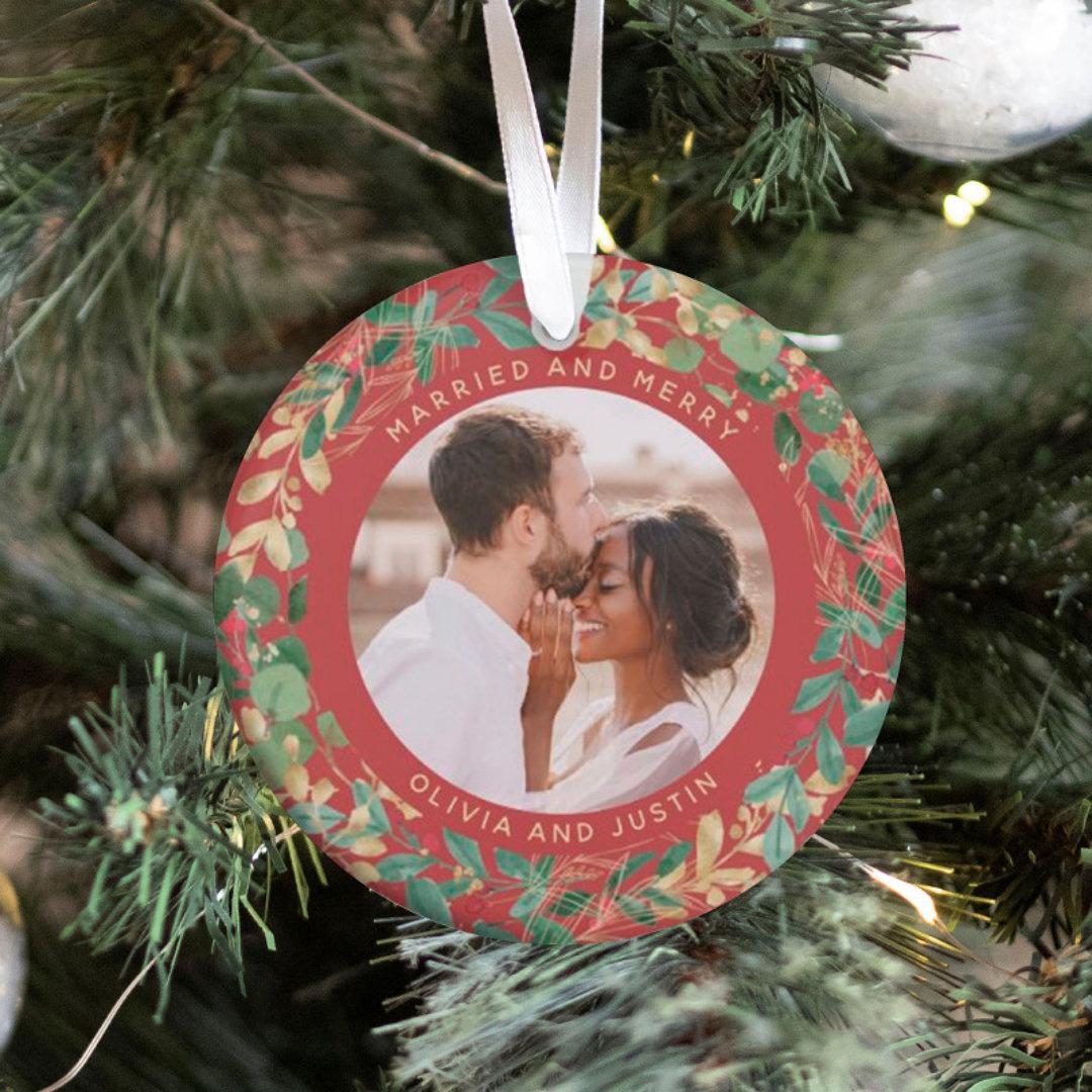 Wedding themed store christmas ornaments