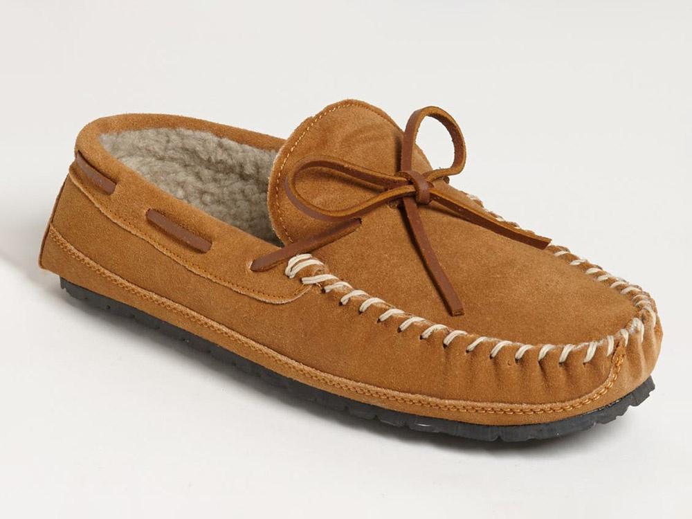 nordstrom minnetonka light brown suede fur lined casey slippers for best man gift ideas