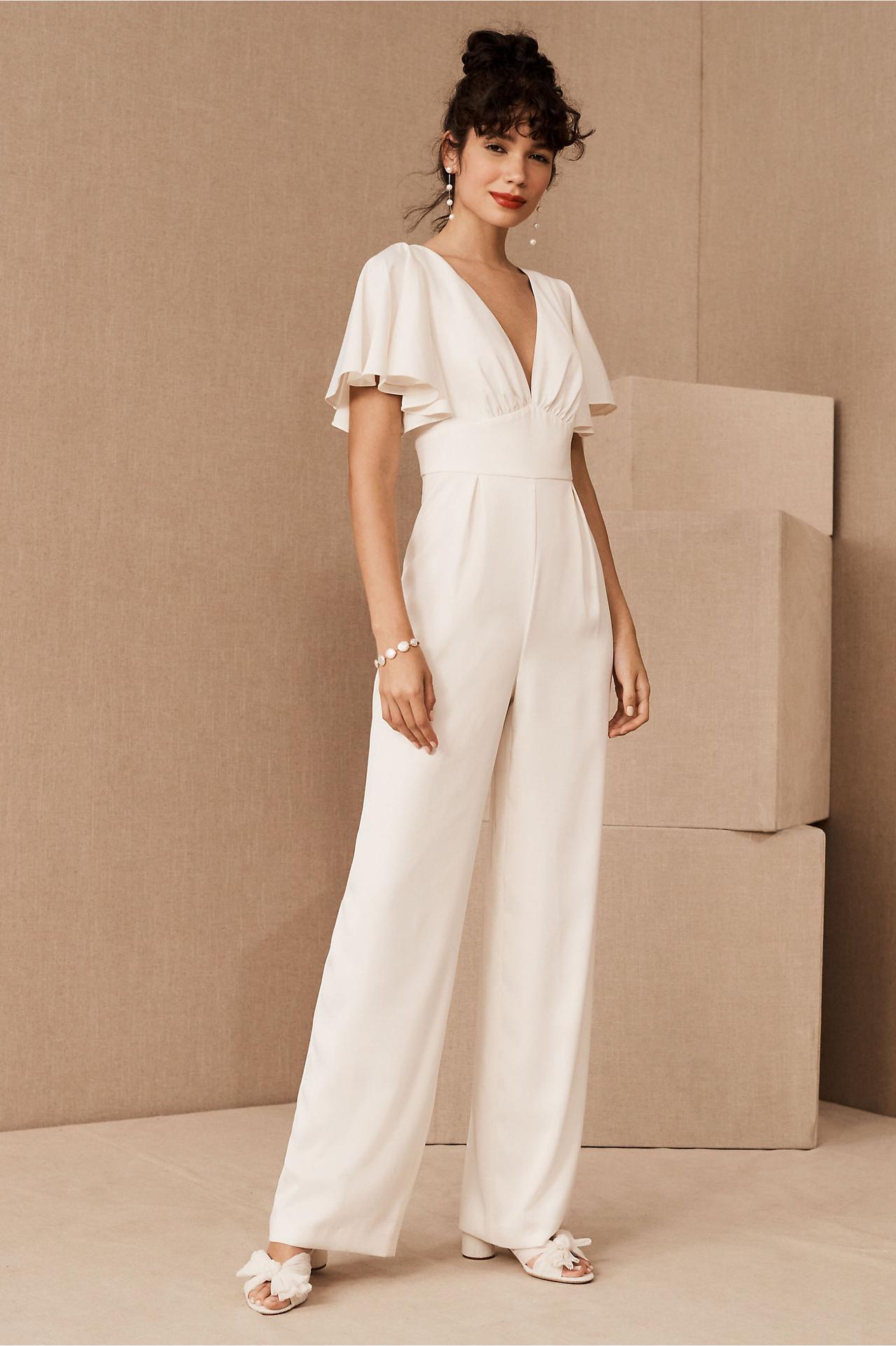 White Jumpsuit Wedding Jumpsuitformal Jumpsuit Sleeveless 