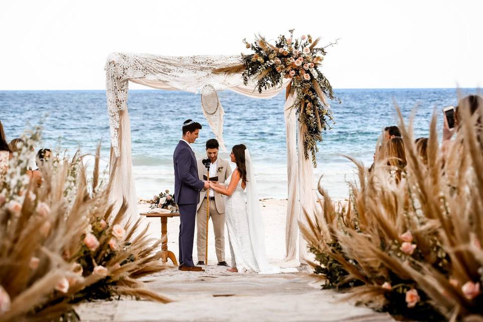 boho beach wedding ceremony