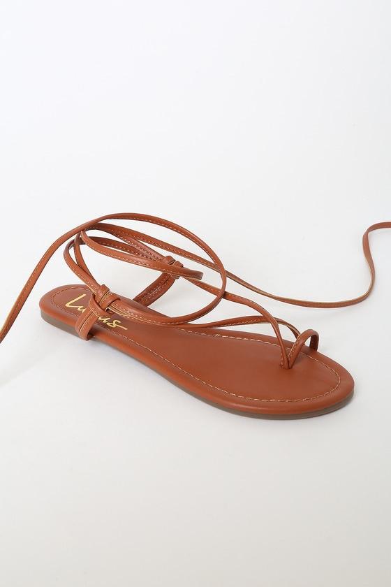 Brown Thongs Sandals - Flat Thong Sandals - Suede Leather Sandals - Lulus