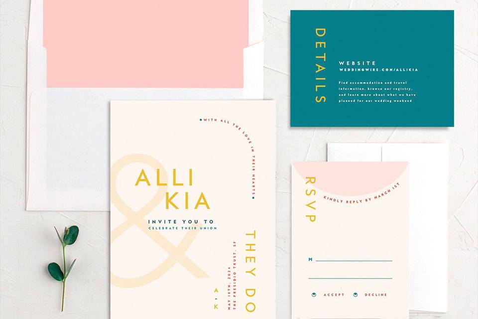 Bright design with large ampersand and colorful type