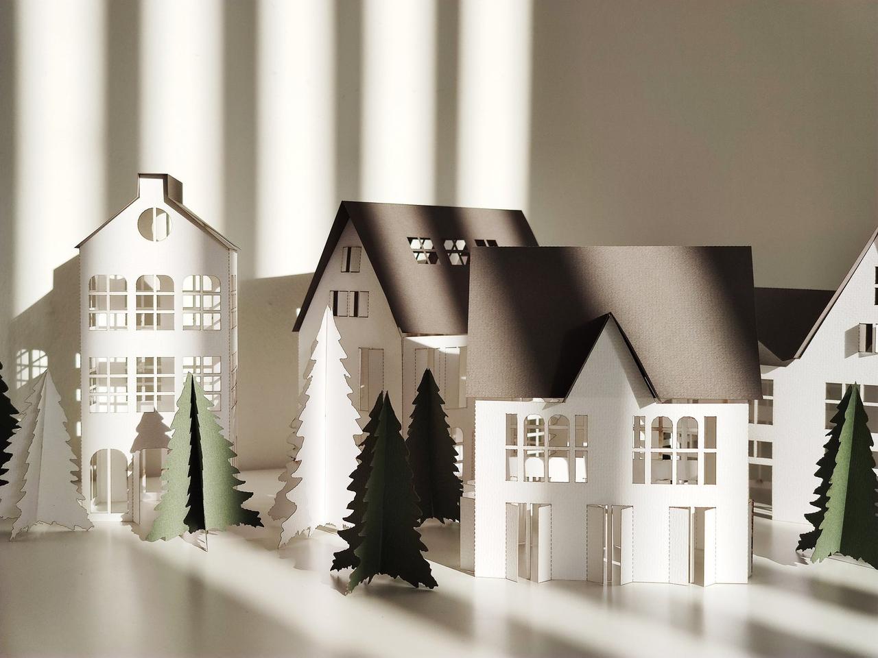 paper christmas village
