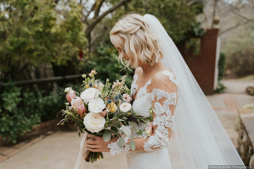 Short hair wedding styles with veil sale