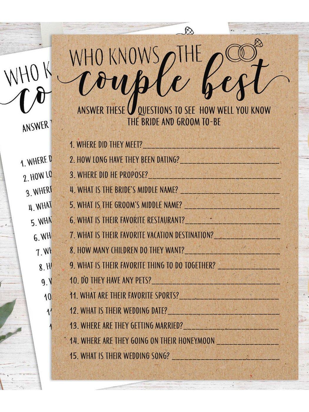 Who Knows the Couple Best in Rose Gold  Shop Bridal Shower Games –  OhHappyPrintables