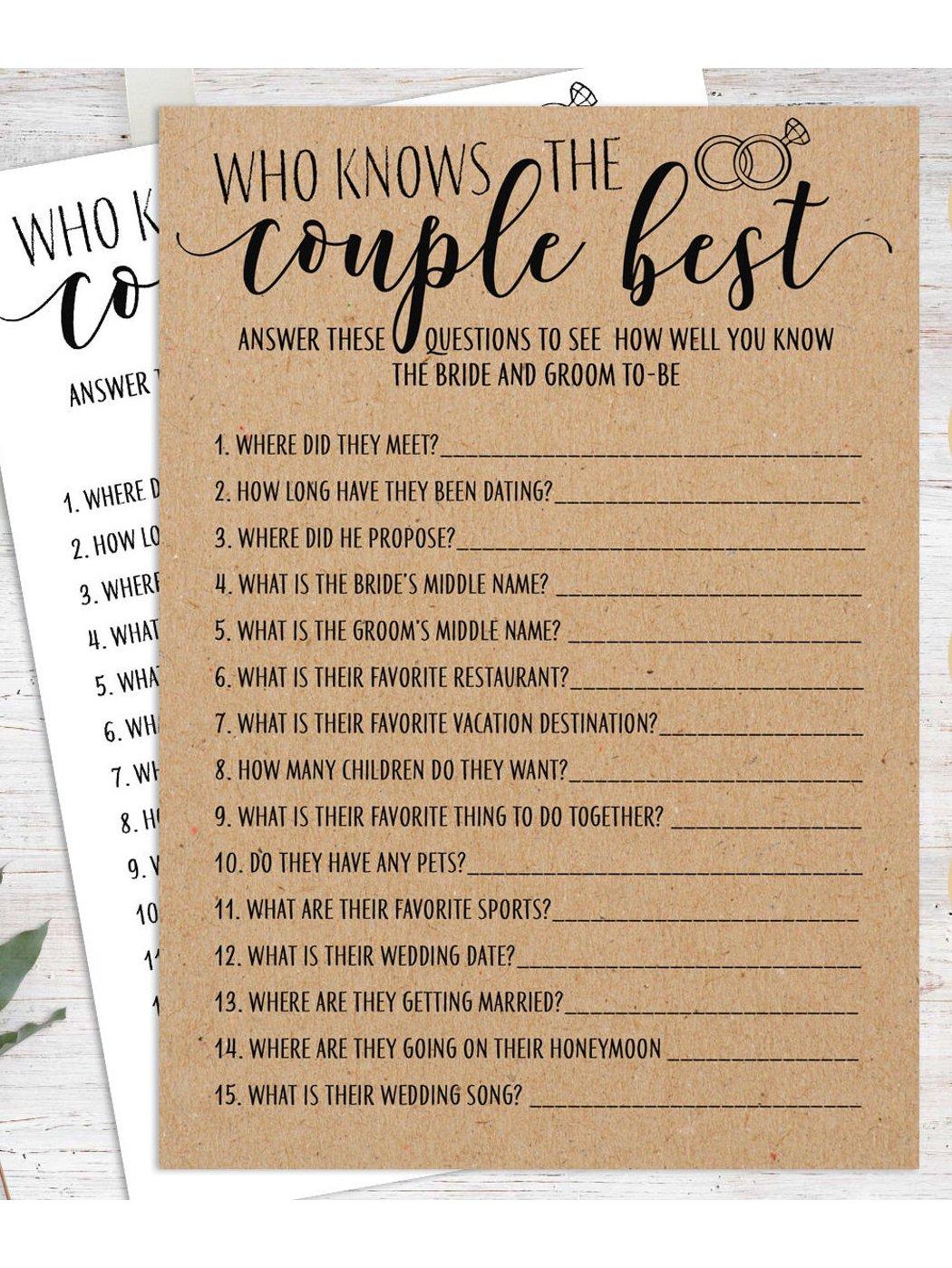 Who Knows the Couple Best Gold Hearts  Shop Bridal Shower Games –  OhHappyPrintables