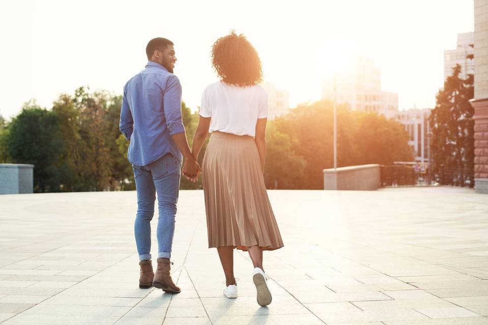 couple holding hands