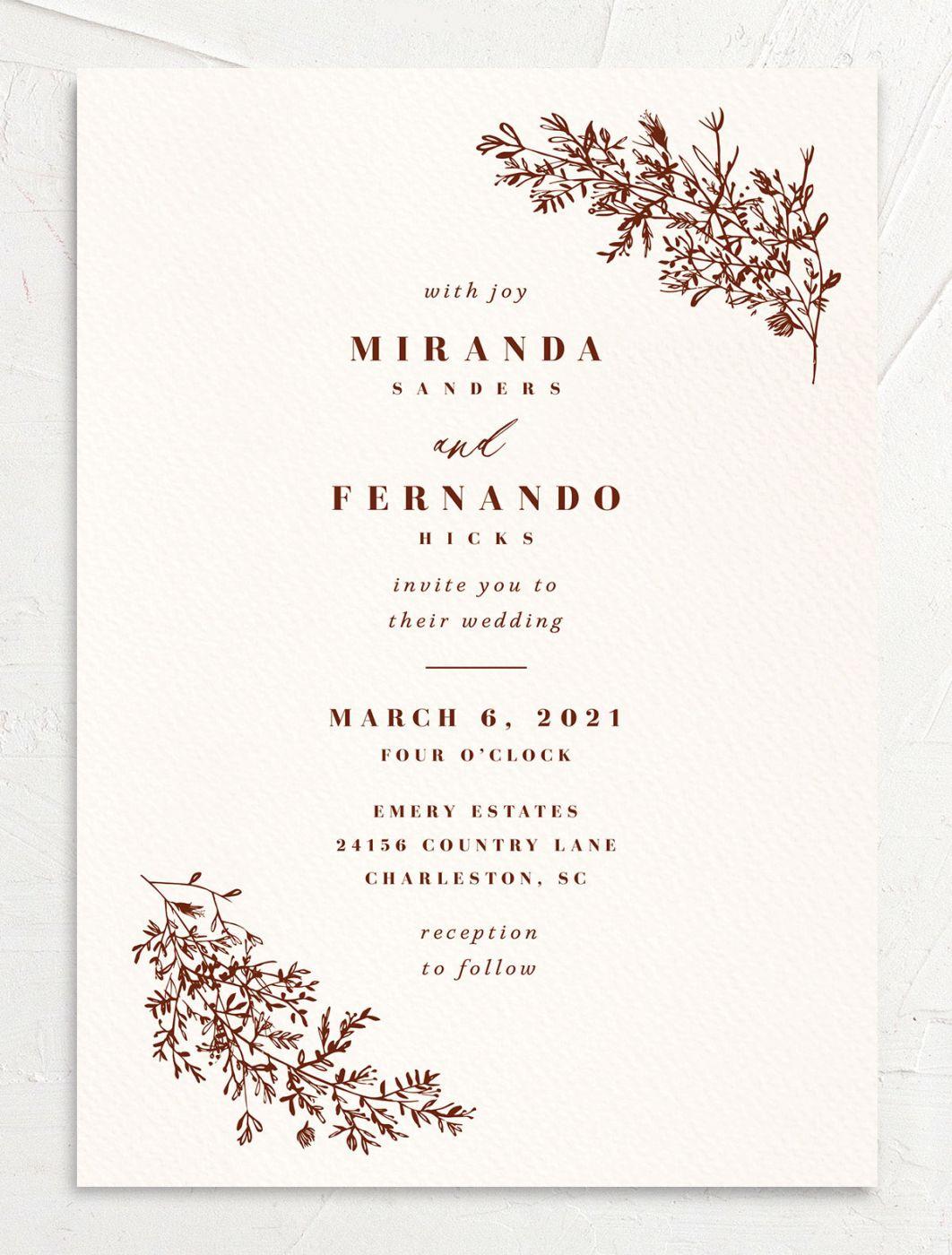 Winter shop wedding invitations